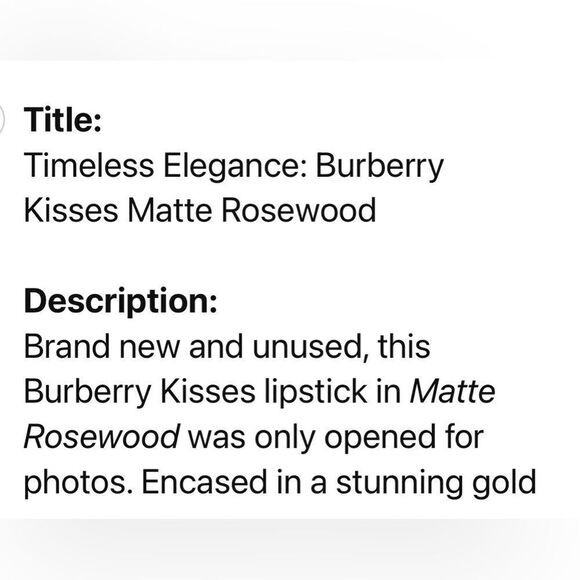 BURBERRY Kisses 38 Matte Rosewood Timeless Elegance - Picture 9 of 17